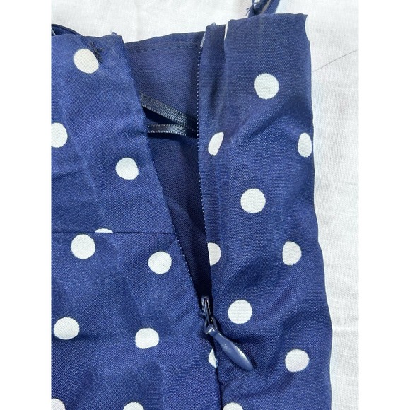 Gilli Vtg Babydoll Top Tank Navy Blue Polka Dots Wmn Lrg Keyhole Y2K - Picture 10 of 12